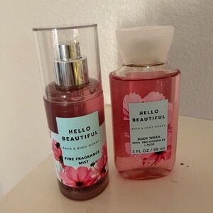 Bath & Body Works Hello Beautiful Travel Set Fragrance Mist + Body Wash